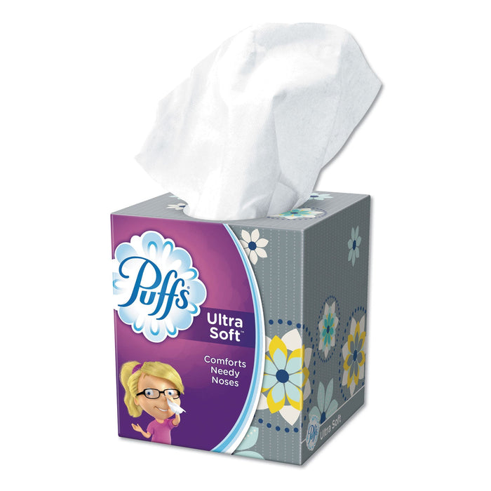 Puffs Ultra Soft Facial Tissue, 2-Ply, White, 56 Sheets/Box, 24 Boxes/Carton
