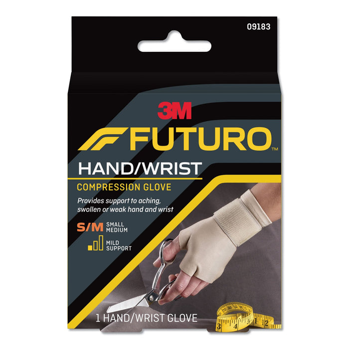 FUTURO Energizing Support Glove, Small/Medium, Fits Palm Size 6.5" - 8.0", Tan