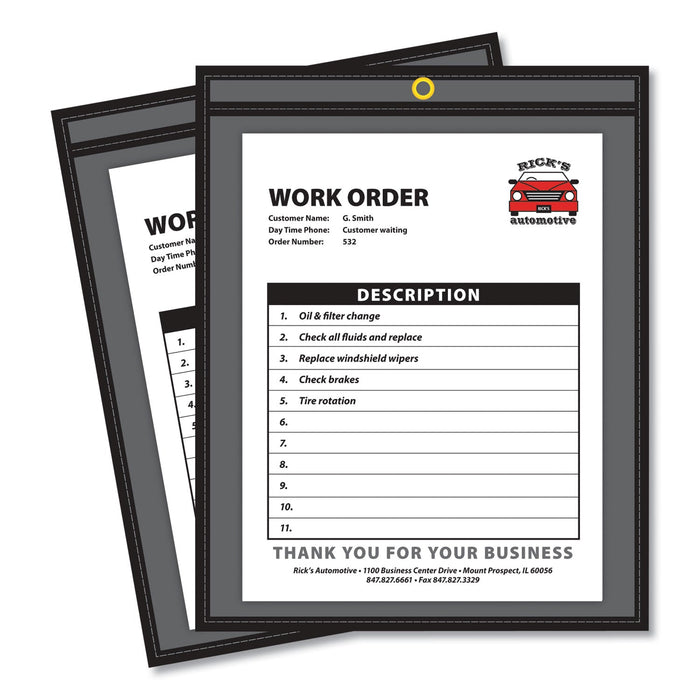 C-Line Shop Ticket Holders, Stitched, One Side Clear, 75 Sheets, 9 x 12, 25/Box