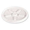 Dart Plastic Lids for Foam Cups, Bowls and Containers, Vented, Fits 6-14 oz, White, 100/Pack, 10 Packs/Carton