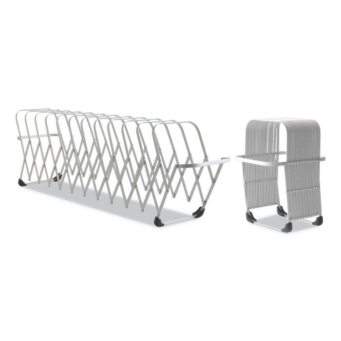 LEE Flexifile Expandable Collator to Organizer, 12 Sections, Letter to Legal Size Files, 6" x 6.75" x 10.5", Silver