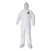 KleenGuard A40 Elastic-Cuff, Ankle, Hood and Boot Coveralls, 2X-Large, White, 25/Carton