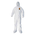 KleenGuard A40 Elastic-Cuff, Ankle, Hood and Boot Coveralls, 2X-Large, White, 25/Carton