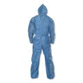 KleenGuard A20 Elastic Back Wrist/Ankle Hooded Coveralls, Large, Blue, 24/Carton