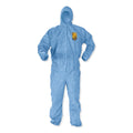 KleenGuard A60 Elastic-Cuff, Ankles and Back Hooded Coveralls, 3X Large, Blue, 20/Carton