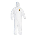 KleenGuard A20 Breathable Particle Protection Coveralls, Zipper Front, Large, White