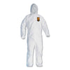 KleenGuard A30 Elastic-Back and Cuff Hooded Coveralls, 2X-Large, White, 25/Carton