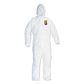 KleenGuard A40 Elastic-Cuff and Ankles Hooded Coveralls, X-Large, White, 25/Carton