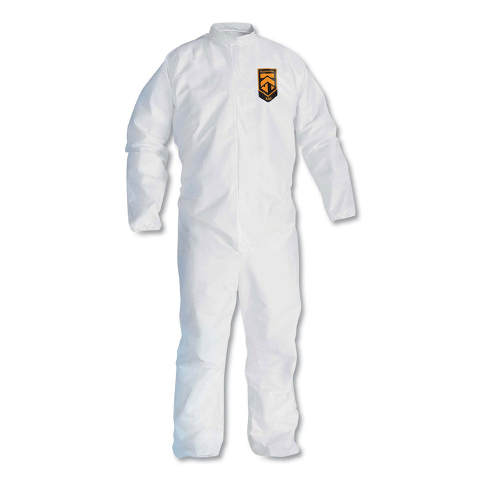 KleenGuard A30 Breathable Particle Protection Coveralls, Large, White, 25/Carton
