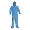 KleenGuard A65 Zipper Front Hood and Boot Flame-Resistant Coveralls, Elastic Wrist and Ankles, 2X-Large,Blue,  25/Carton