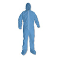 KleenGuard A65 Zipper Front Hood and Boot Flame-Resistant Coveralls, Elastic Wrist and Ankles, 2X-Large,Blue,  25/Carton