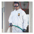 KleenGuard A40 Elastic-Cuff and Ankle Hooded Coveralls, Large, White, 25/Carton