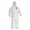 KleenGuard A40 Elastic-Cuff and Ankle Hooded Coveralls, 4X-Large, White, 25/Carton