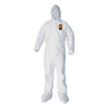 KleenGuard A40 Elastic-Cuff, Ankle, Hood and Boot Coveralls, 3X-Large, White, 25/Carton