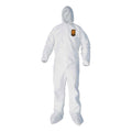 KleenGuard A40 Elastic-Cuff, Ankle, Hood and Boot Coveralls, 3X-Large, White, 25/Carton