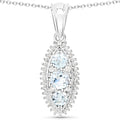 4.50 Carat Genuine Blue Topaz and White Topaz .925 Sterling Silver 3 Piece Jewelry Set (Ring, Earrings, and Pendant w/ Chain) by Bids.com
