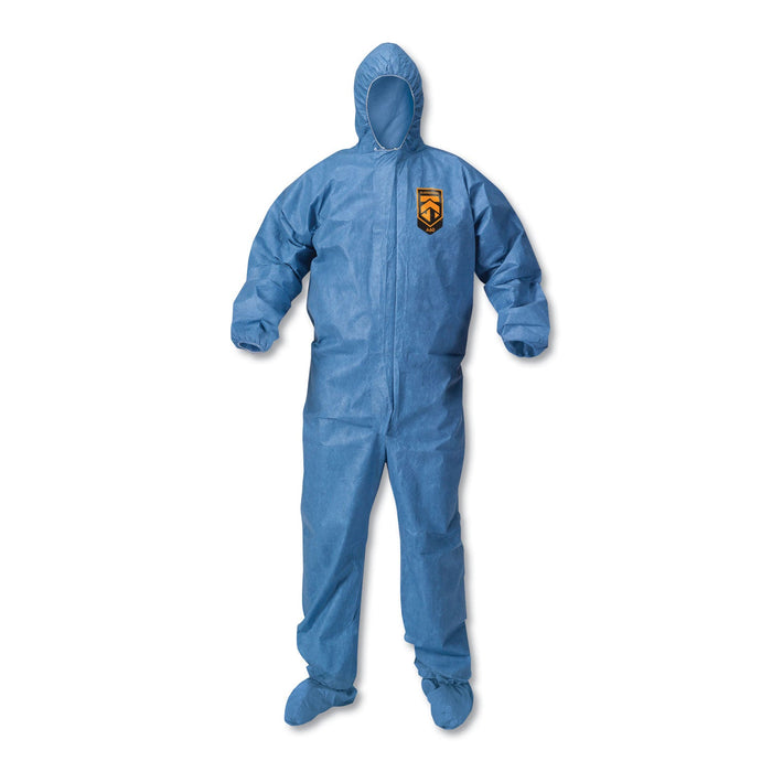 KleenGuard A60 Blood and Chemical Splash Protection Coveralls, 3X-Large, Blue, 20/Carton