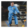 KleenGuard A60 Elastic-Cuff, Ankle and Back Coveralls, Large, Blue, 24/Carton