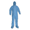 KleenGuard A65 Zipper Front Hood and Boot Flame-Resistant Coveralls, Elastic Wrist and Ankles, X-Large, Blue, 25/Carton