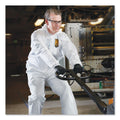 KleenGuard A40 Elastic-Cuff, Ankle, Hooded Coveralls, 3X-Large, White, 25/Carton