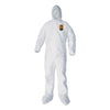 KleenGuard A40 Elastic-Cuff, Ankle, Hood and Boot Coveralls, Large, White, 25/Carton
