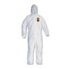 KleenGuard A20 Elastic Back, Cuff and Ankle Hooded Coveralls, Zip, X-Large, White, 24/Carton
