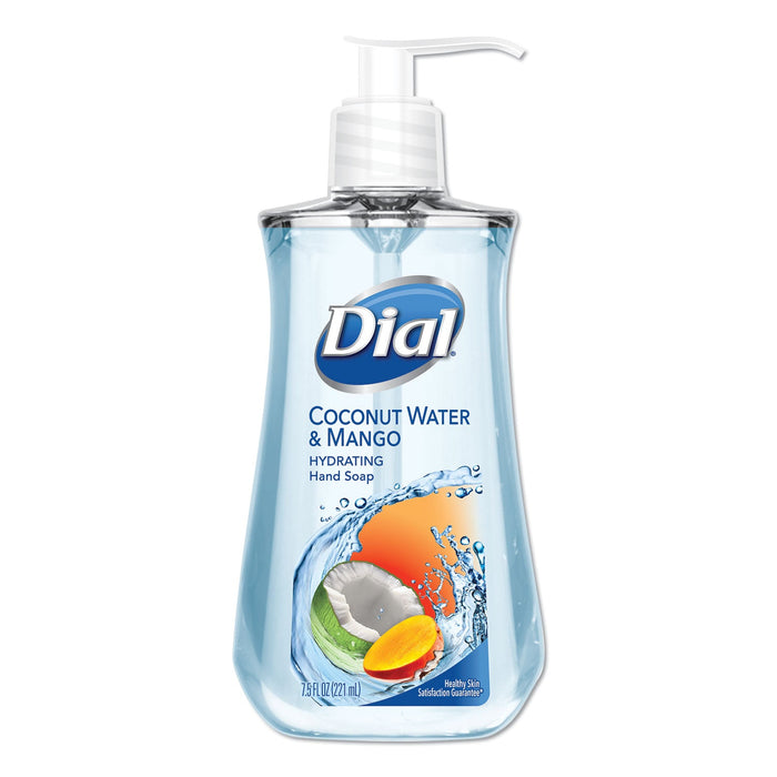 Dial Liquid Hand Soap, Coconut Water and Mango, 7.5 oz Pump Bottle, 12/Carton