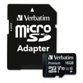 Verbatim 16GB Premium microSDHC Memory Card with Adapter, UHS-I V10 U1 Class 10, Up to 80MB/s Read Speed