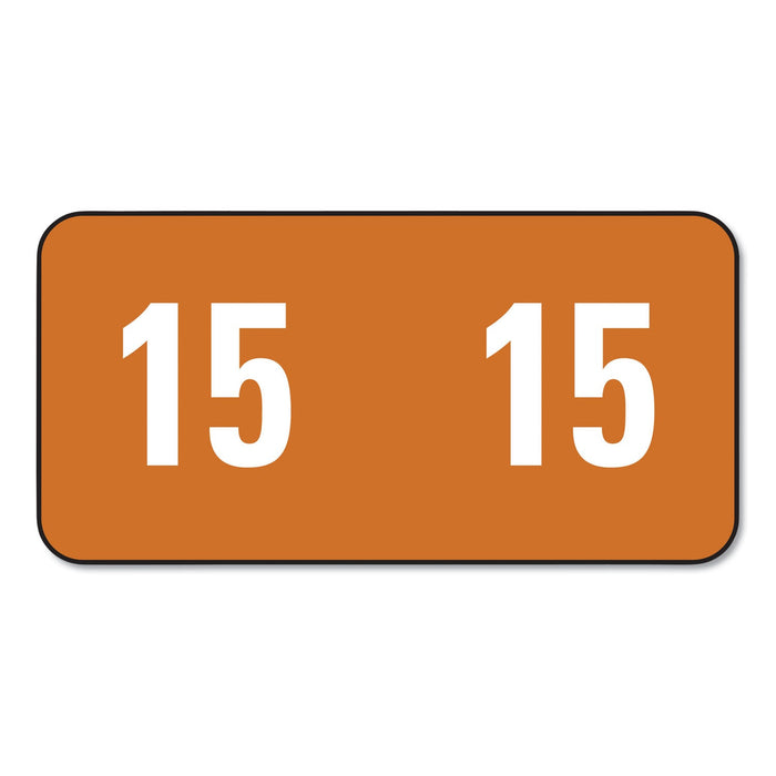 Smead Yearly End Tab File Folder Labels, 15, 0.5 x 1, Brown, 25/Sheet, 10 Sheets/Pack