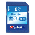 Verbatim 8GB Premium SDHC Memory Card, UHS-1 V10 U1 Class 10, Up to 70MB/s Read Speed