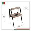Linea Italia Kompass Flexible Home/Office Desk, 33" x 23.75" x 48", Natural Walnut
