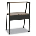 Linea Italia Kompass Flexible Home/Office Desk, 33" x 23.75" x 48", Natural Walnut