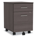 Linea Italia Trento Line Mobile Pedestal File, Left or Right, 2-Drawers: Box/File, Legal/Letter, Mocha, 16.5" x 19.75" x 23.63"