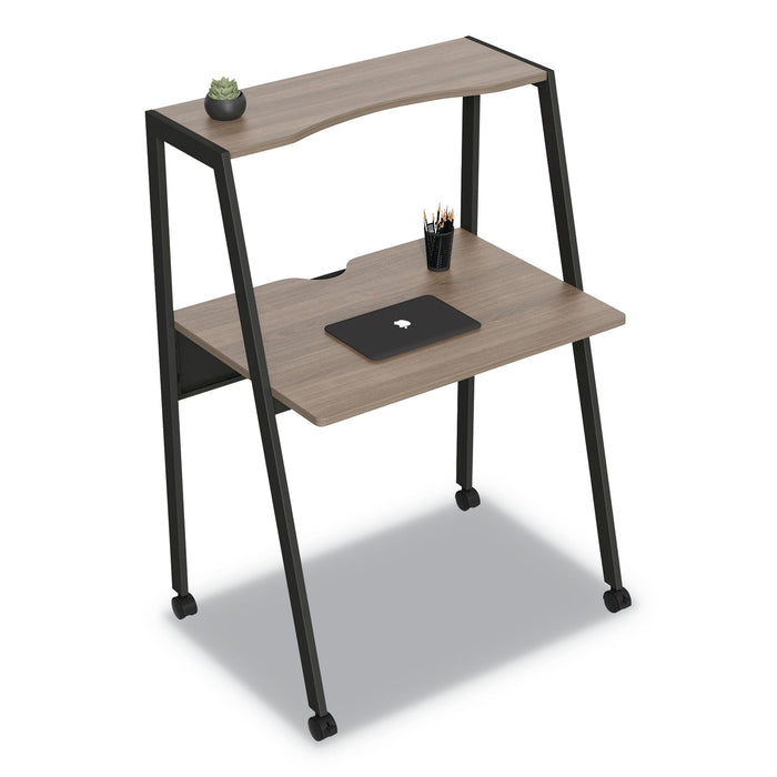 Linea Italia Kompass Flexible Home/Office Desk, 33" x 23.75" x 48", Natural Walnut