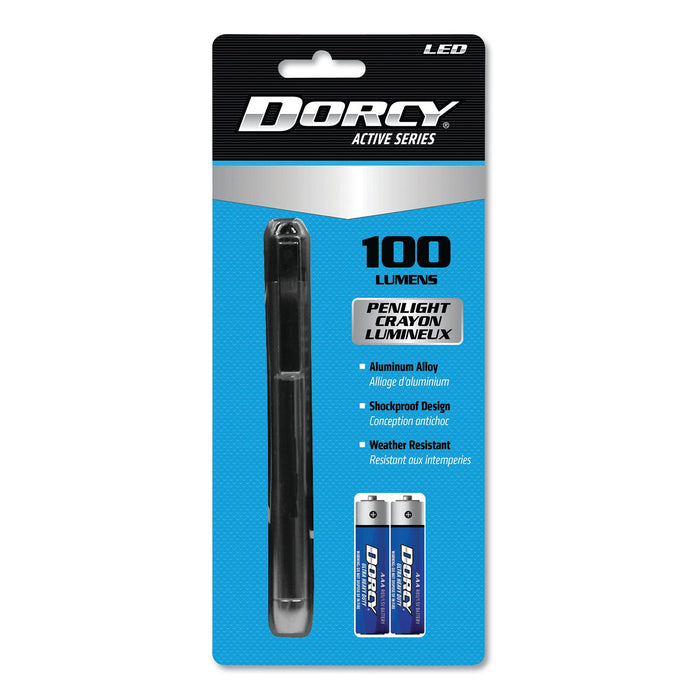 DORCY 100 Lumen LED Penlight, 2 AAA Batteries (Included), Silver