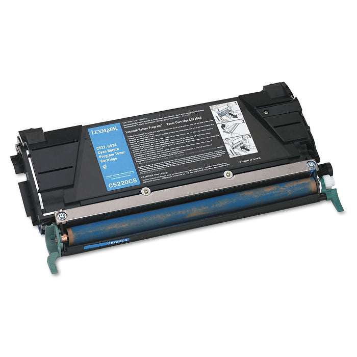 Lexmark C5220CS Return Program Toner, 3,000 Page-Yield, Cyan