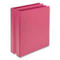 Samsill Earth’s Choice Biobased Durable Fashion View Binder, 3 Rings, 1" Capacity, 11 x 8.5, Berry, 2/Pack