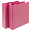Samsill Earth’s Choice Biobased Durable Fashion View Binder, 3 Rings, 2" Capacity, 11 x 8.5, Berry, 2/Pack