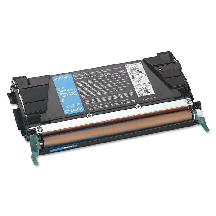 Lexmark C5240CH Return Program High-Yield Toner, 5,000 Page-Yield, Cyan