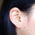 Curve CZ Diamond Screw Back Earrings: Yellow Gold by Boutique 23