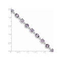 Natural Amethyst Silver Link Bracelet by Fine Color Jewels