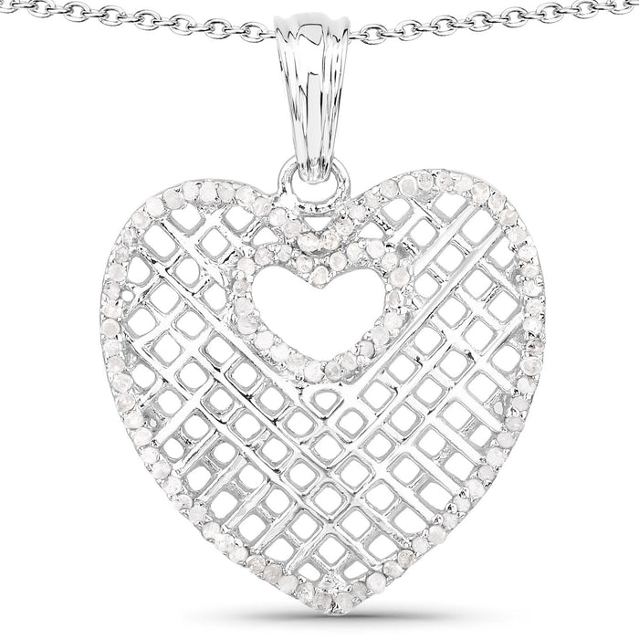 0.52 Carat Genuine White Diamond .925 Sterling Silver Pendant by Bids.com