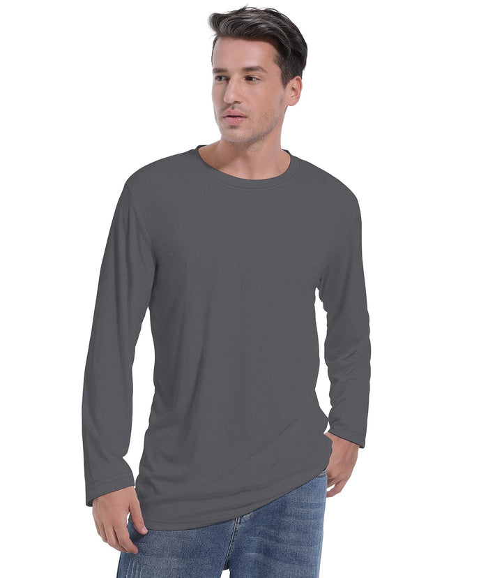 Dri-Tek Big&Tall Long Sleeve Moisture Wicking Athletic T-Shirt Iron Grey Size LT by Deal US