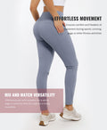 Cosmolle High Waisted Yoga Leggings with Pockets Grey Size L by Deal US