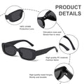 JASPIN Rectangle Sunglasses for Women Men Trendy Y2k Retro 90s Sun Glasses UV Protection Cool Square Frame