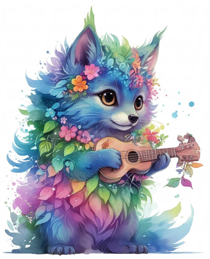 Entongstar Paint by Numbers Kit for Kids Guitar Cat 50mm x 40mm x 1mm by Deal US