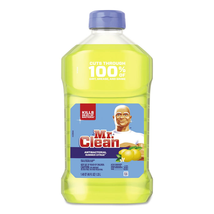 Mr. Clean Multi-Surface Antibacterial Cleaner, Summer Citrus, 45 oz Bottle, 6/Carton