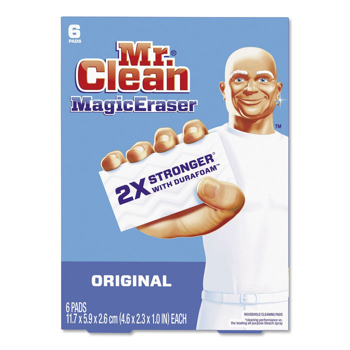 Mr. Clean Magic Eraser, 2.3 x 4.6, 1" Thick, White, 6/Pack, 6 Packs/Carton