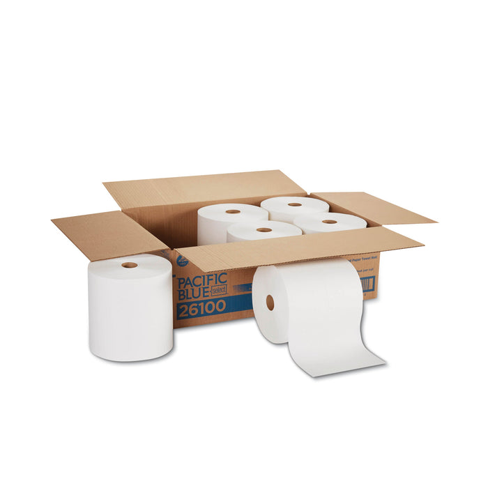 Georgia Pacific Pacific Blue Basic  Nonperf Paper Towels, 7.78 x 1,000 ft, White, 6 Rolls/Carton