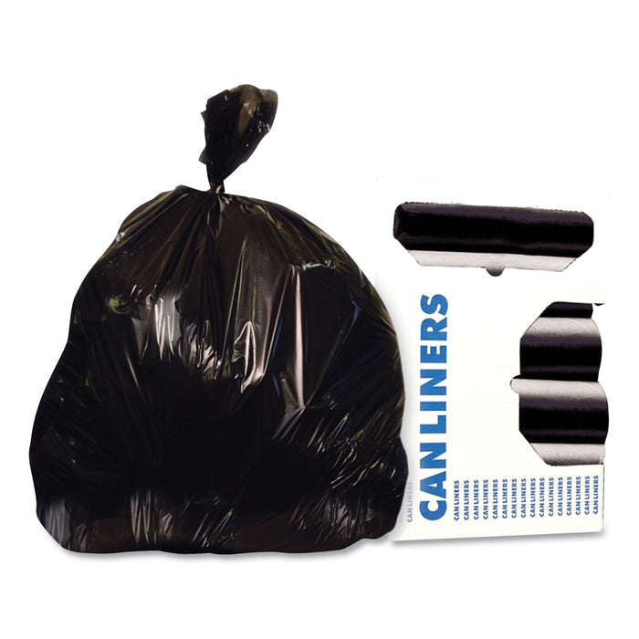 Heritage Low-Density Repro Can Liner, 45 gal, 1.2 mil, 40" x 46", Black, 100/Carton
